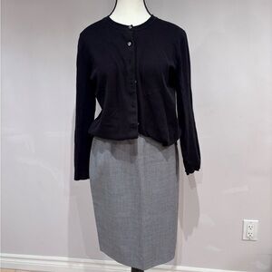 Vintage Black and White Gingham Pencil Skirt